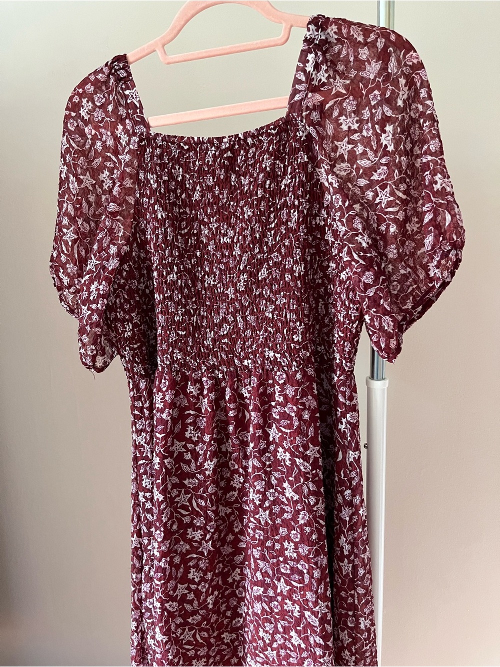 Madewell Lucie Smocked Button Front Midi Dress - Picture 8 of 11